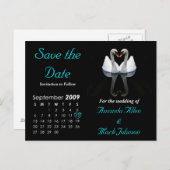 2009年9月日付の保存、結婚発表 案内ポストカード (正面/裏面)