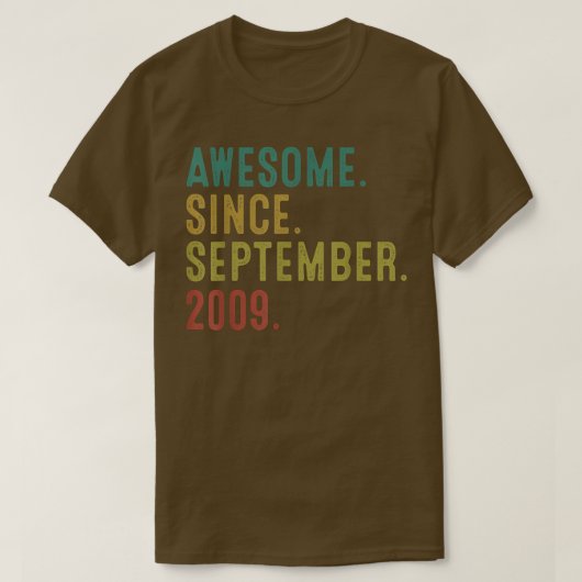 2009年9月13日から素晴らし13歳の贈り物 Tシャツ (デザイン正面)