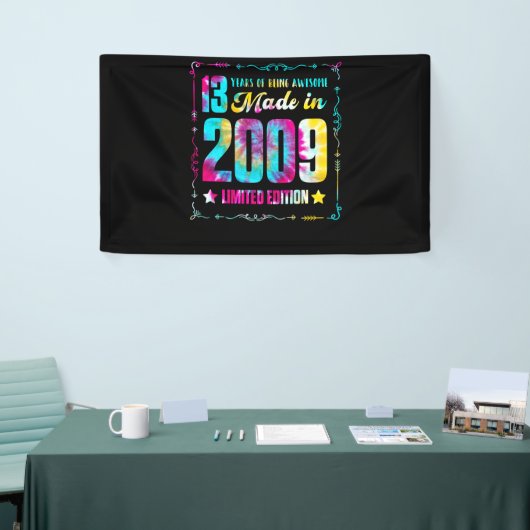 2009年、13誕生日13年で作素晴らし成 横断幕 (トレードショー)