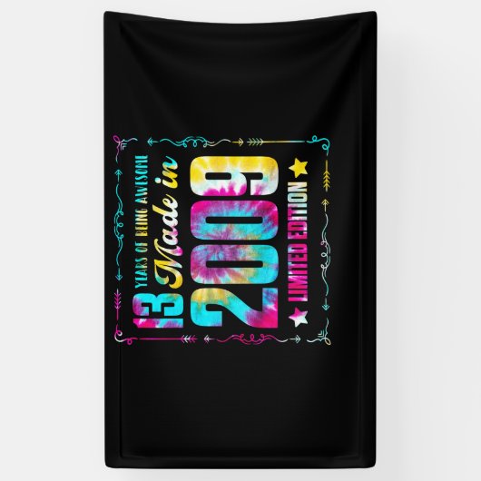 2009年、13誕生日13年で作素晴らし成 横断幕 (縦)