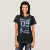2009年、14歳の女の子、14誕生日生まれに向けて Tシャツ (正面フル)