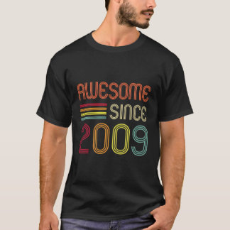 2009素晴らし年以来14番目の誕生日レトロ Tシャツ