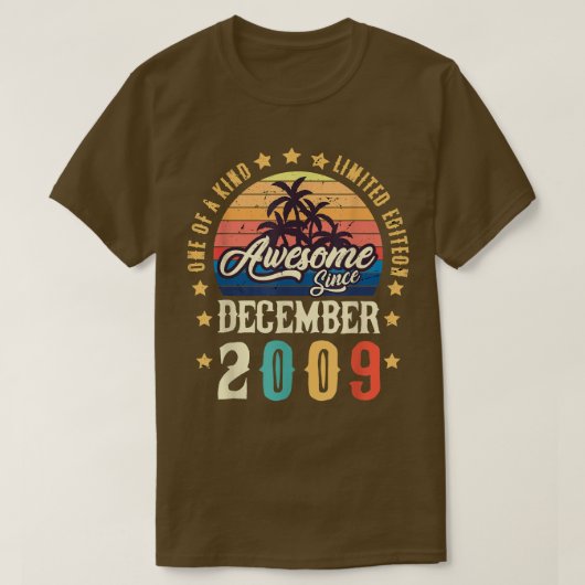 2009素晴らし年12月以来ヴィンテージ12誕生日 Tシャツ (デザイン正面)