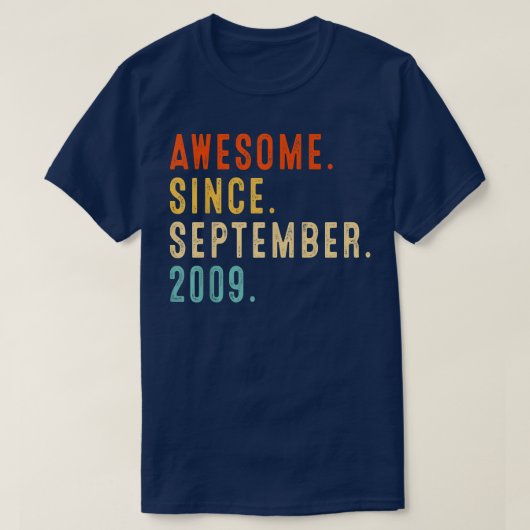 2009素晴らし年9月以来ヴィンテージ13誕生日 Tシャツ (デザイン正面)