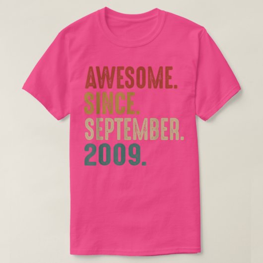 2009素晴らし年9月以来ヴィンテージ13誕生日 Tシャツ (デザイン正面)
