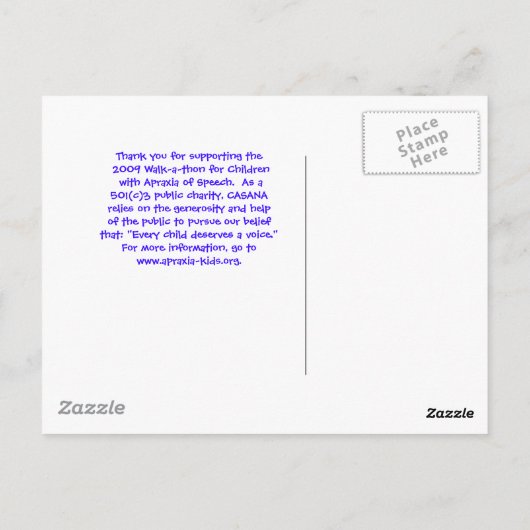 2009言語失行の子供のための散歩 ポストカード (裏面)