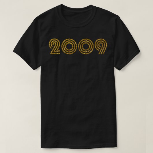 2009誕生年グリッター効果 Tシャツ (デザイン正面)