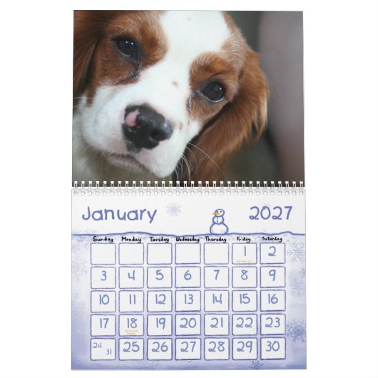 2009-2010無頓着なチャールズ王スパニエル犬のカレンダー カレンダー (1月 2027)