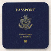 [200]アメリカのパスポート表紙 コースター (正面)