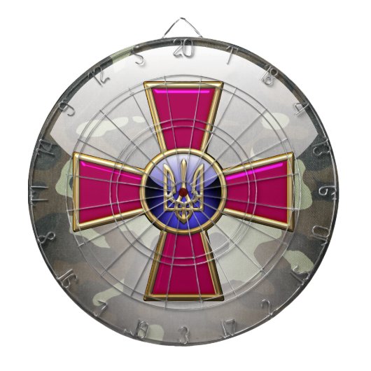 [200]ウクライナの武装勢力エンブレム ダーツボード (正面)
