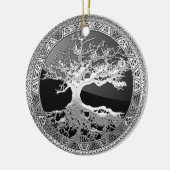 [200]ケルトの生き木[シルバー] セラミックオーナメント (左)
