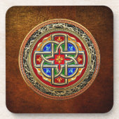 [200]ケルト十字架[金ゴールド+エナメル] コースター (正面)