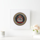 [200]ナイツテンプラールコート・オブ・アームズ スクエア壁時計 (ホーム)