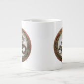 [200]ブラック&金ゴールド聖なる東龍 ジャンボコーヒーマグカップ (正面)