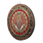 [200]マスターの石大工-金ゴールドの正方形及びコンパス ダーツボード (正面右)