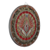 [200]マスターの石大工-金ゴールドの正方形及びコンパス ダーツボード (正面左)