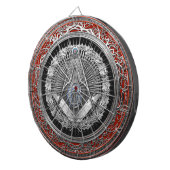 [200]マスターの石大工-銀製の正方形及びコンパス ダーツボード (正面右)