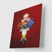 【200】ロージー・クロス(バラ・クロワ) スクエア壁時計 (傾斜)