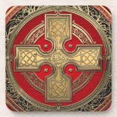[200]古代ケルトの神聖な金ゴールドノットクロス コースター (正面)