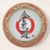 [200]日本の書道 – 合気道 コースター (正面)