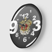 [200]王子[王]王室のな王冠[毛皮+金ゴールド] [赤] ラージ壁時計 (傾斜)