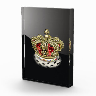[200]王子[王]王室のな王冠[毛皮+金ゴールド] [赤] 表彰盾