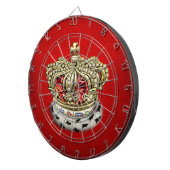 [200]王子[王]王室の王冠[ファー+金ゴールド][赤] ダーツボード (正面右)