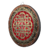 [200]神聖なケルト族の金ゴールドの結び目の十字 ダーツボード (正面右)