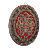 [200]神聖なケルト族の金ゴールドの結び目の十字 ダーツボード (正面左)