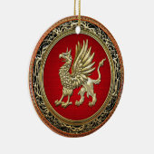 [200]神聖な金ゴールドのグリフィン セラミックオーナメント (右)