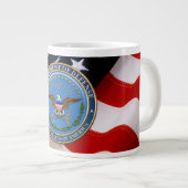 [200]米国国防総省(DOD)エンブレム[3D] ジャンボコーヒーマグカップ (正面右)