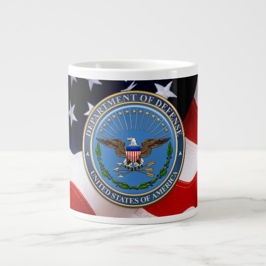 [200]米国国防総省(DOD)エンブレム[3D] ジャンボコーヒーマグカップ (正面)