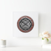 [200]聖ケルト銀ノットクロス スクエア壁時計 (ホーム)