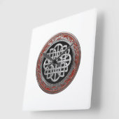 [200]聖ケルト銀ノットクロス スクエア壁時計 (傾斜)