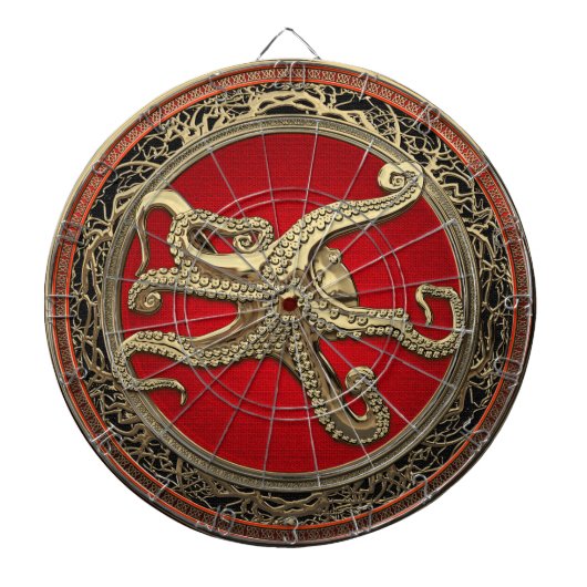【200】聖金ゴールドタコの防御姿勢 ダーツボード (正面)