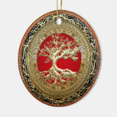 [200]財宝の価値：ケルトの生き木[金ゴールド] セラミックオーナメント (左)