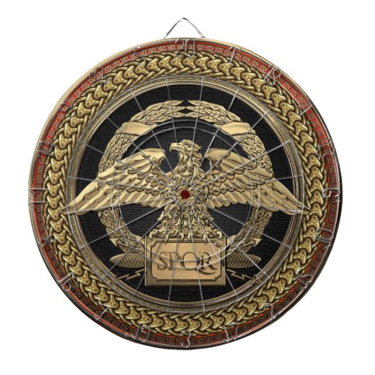 [200]金ゴールドローマ帝国イーグル金ゴールドメダリオン ダーツボード (正面)