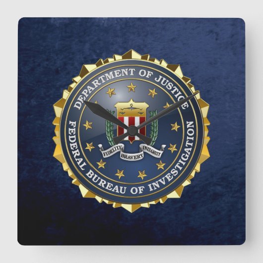 [200] FBI特集 スクエア壁時計 (正面)