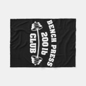 200 Lbs Pound Bench Press Club Gym Weightlifting P フリースブランケット (正面(横))