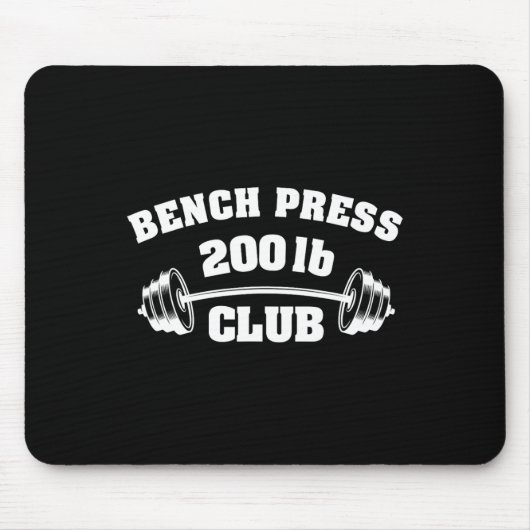 200 Lbs Pound Bench Press Club Gym Weightlifting P マウスパッド (正面)