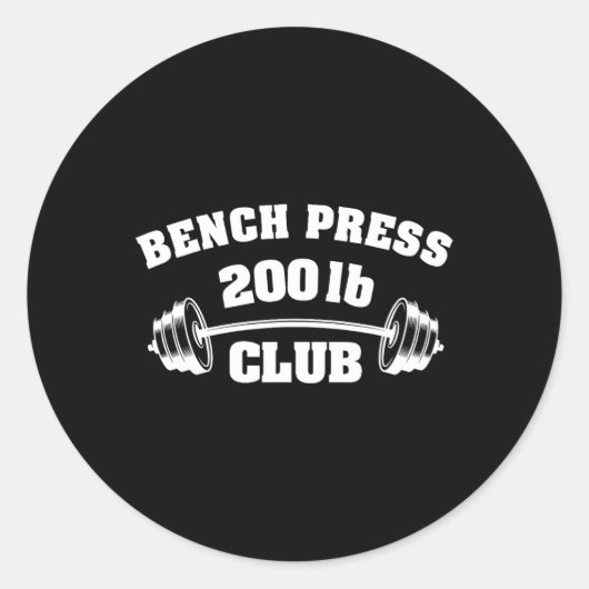 200 Lbs Pound Bench Press Club Gym Weightlifting P ラウンドシール (正面)