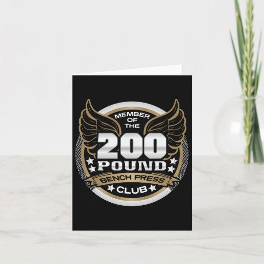 200 Pound Bench Press Club For Weightlifter Gym カード (正面)
