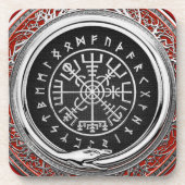 [200] Vegviser -バイキングシルバー魔法Runic Compass コースター (正面)