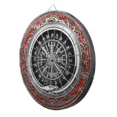 [200] Vegvisir -バイキングの銀製の魔法のRunicコンパス ダーツボード (正面右)
