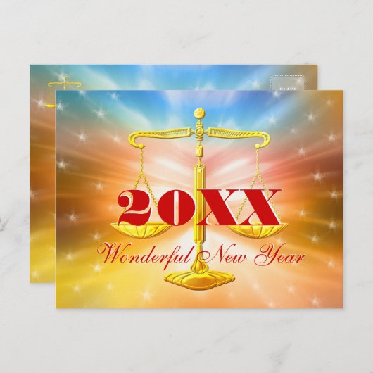 201倍の素晴らしい新年 |法律事務所 シーズンポストカード (正面/裏面)