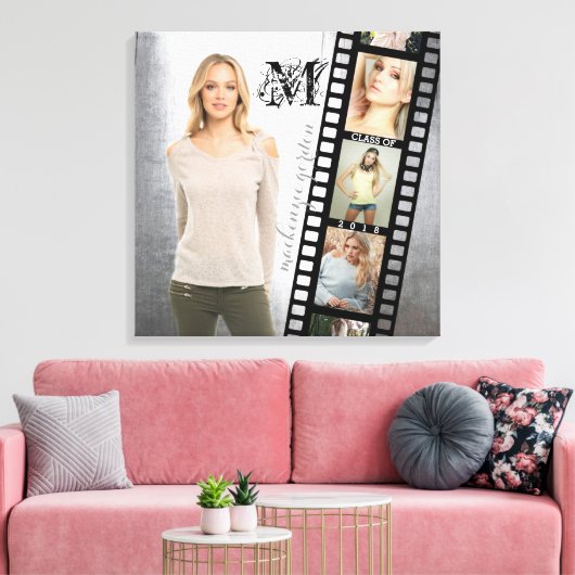 201年のシニアポートレートコラージュのクラスを作成 キャンバスプリント (インサイチュ (リビング))