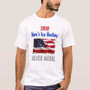 2010の米国の人のアイスホッケー-銀メダル Tシャツ