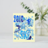 2010スキーヤー用のスキー用はがき ポストカード (スタンド正面)