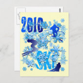 2010スキーヤー用のスキー用はがき ポストカード (正面/裏面)