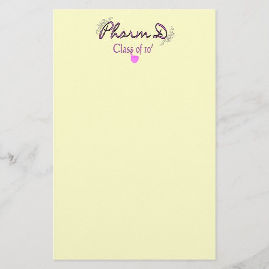 2010ピンクのPharm Dのクラス 便箋 (正面)